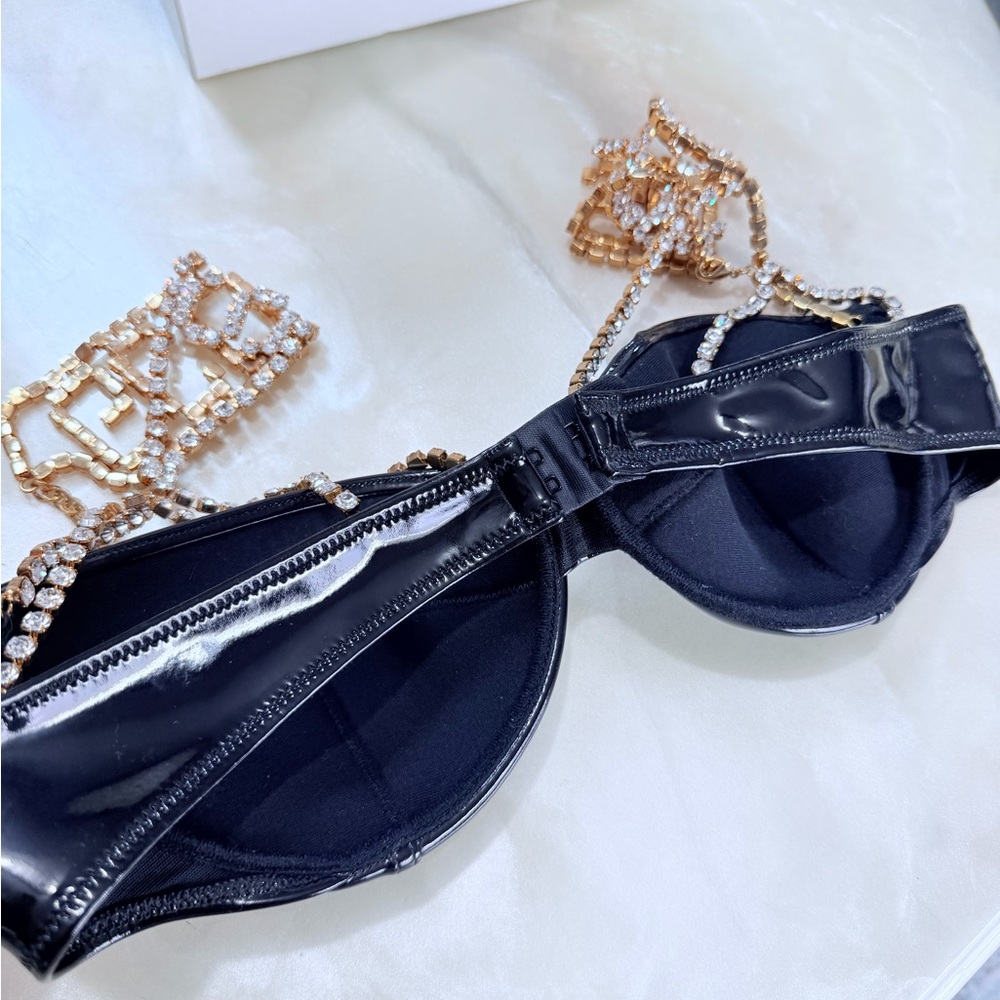 GCDS Crystal Latex Bra Bralette Embellished - Picture 9 of 14